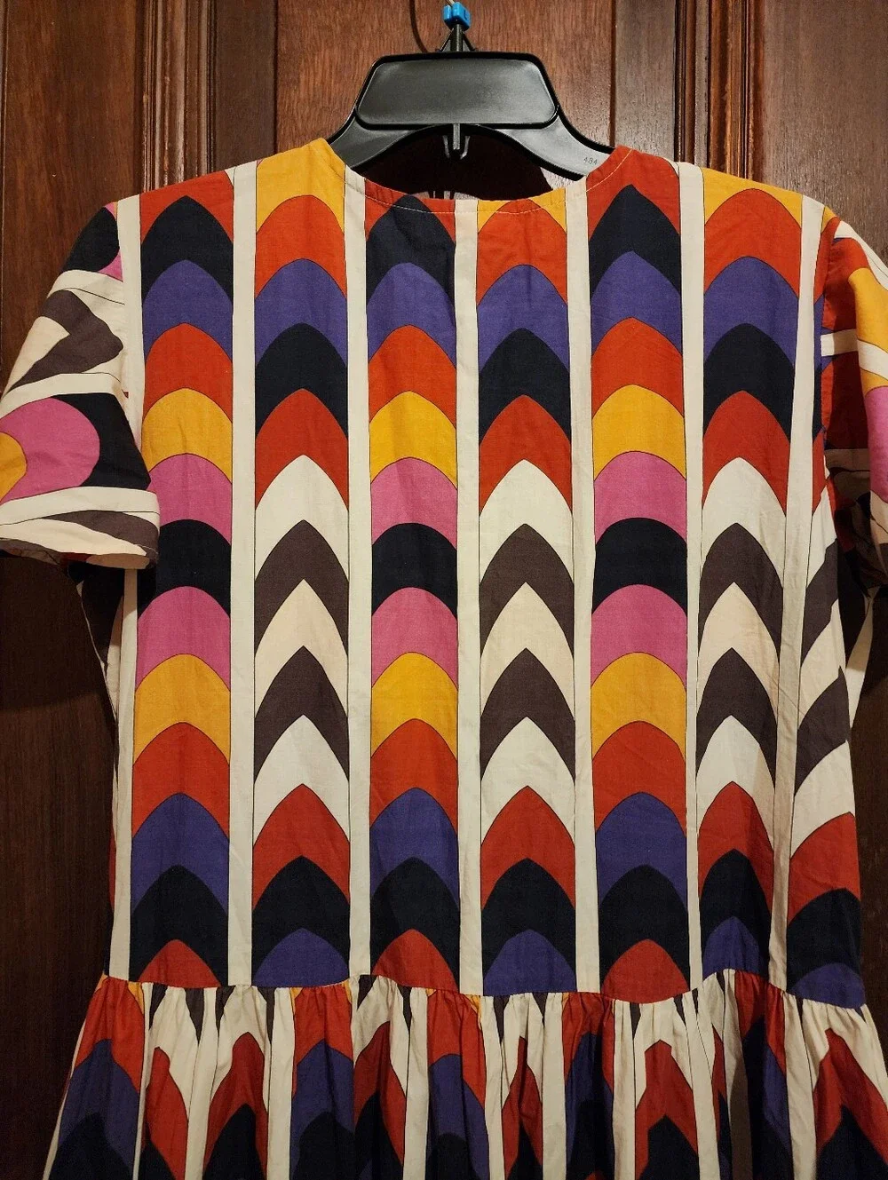 NWOT-OLIPHANT Geometric Multicolor Tiered Maxi Dress Size L-BohoChic